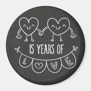 15周年記念ギフトチョークハート マグネット