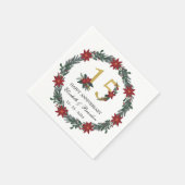 15周年記念クリスマスナパーソナライズされたプキンス スタンダードカクテルナプキン (角)