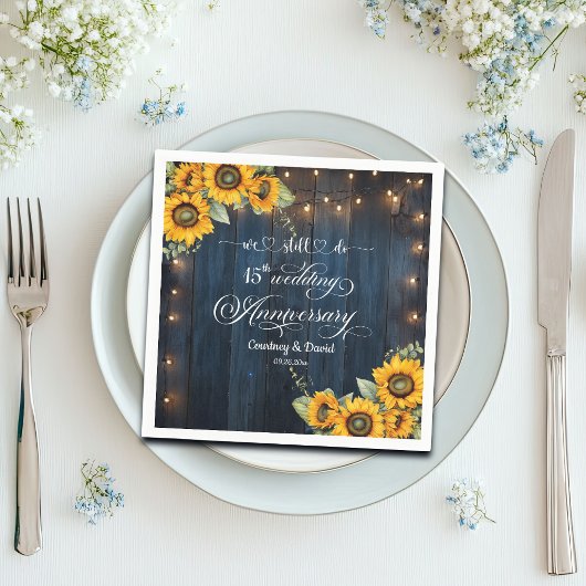 15周年記念ストリングラ結婚イトを今も行っている スタンダードカクテルナプキン