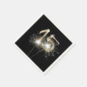 15周年記念パーティースパーカーズオンブラック スタンダードカクテルナプキン (角)