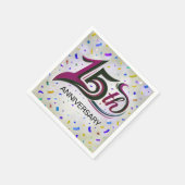 15周年記念パーティー コンフェティ テキスト スタンダードカクテルナプキン (角)