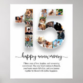 15周年記念写真コラージュポスター ポスター (正面)