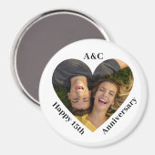 15周年記念結婚カップル記念ハート写真 マグネット (正面/裏面)