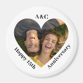 15周年記念結婚カップル記念ハート写真 マグネット (正面)