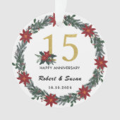 15周年記念結婚クリスマスプレゼント オーナメント (正面)