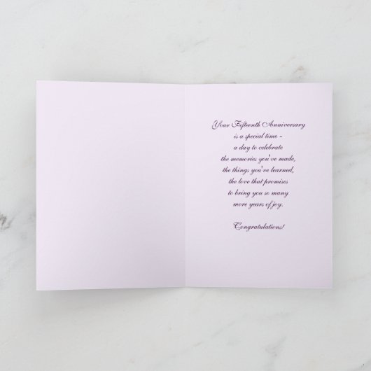 15周年記念結婚グリーティングカード カード (内部)