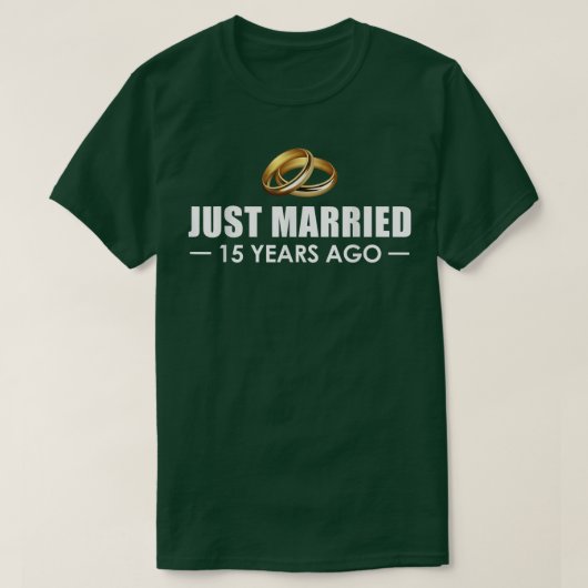 15周年記念結婚シャツ – たった今結婚しました15 Y Tシャツ (デザイン正面)