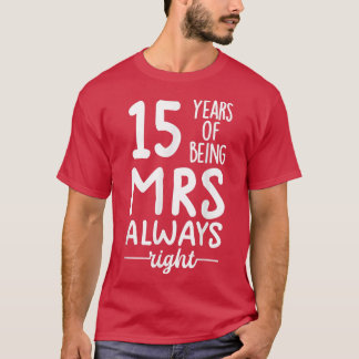 15周年記念結婚ティーマッチングカップル15 Tシャツ