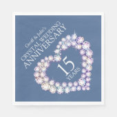 15周年記念結婚ハート結晶カスタム法 スタンダードランチョンナプキン (正面)