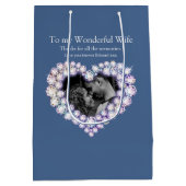 15周年記念結婚結晶ハート写真 ミディアムペーパーバッグ (裏面)