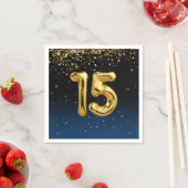 15周年記念金ゴールド風船 スタンダードカクテルナプキン (インサイチュ)