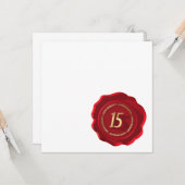 15周年 赤いワックスシール カード (正面/裏面インサイチュ)