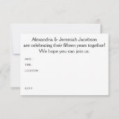 15周年（鳥の飾り） 招待状 (裏面)