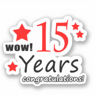 15周結婚年- 15年誕生日 シール