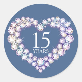15年のクリスタル・アニバーサリー・ハート・ブルー ラウンドシール