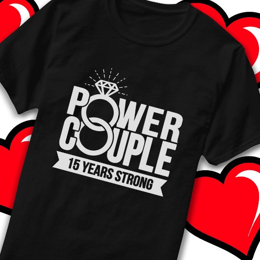 15年のパワーカップルかわいい15周年 Tシャツ