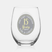15年勤続記念会社 ステムなしワイングラス (正面)