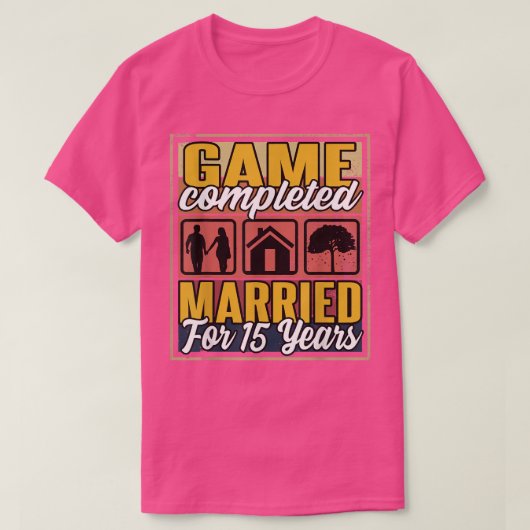 15年結婚した間15th結婚 tシャツ (デザイン正面)