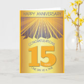 15年間の節酒記念 | ゴールデンレイ12ステップ カード (黄色い花)