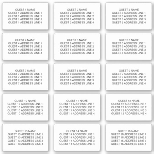 15招待状封筒のゲスト名と住所 シール