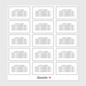 15招待状封筒のゲスト名と住所 シール (シート)