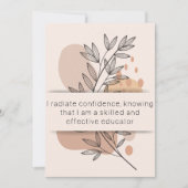 15日目の教師アファメーション メンタルヘルスカード (正面)