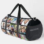 15枚の写真と名前のカスタム ダッフルバッグ (右コーナー)