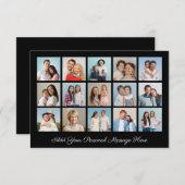 15枚の写真コラージュ 自分のメッセージを追加 ノートカード (正面/裏面)