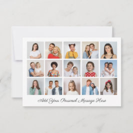 15枚の写真コラージュ 自分のメッセージを追加 ノートカード