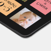 15枚の写真、6色のブロック（黒） デスクマット (コーナー)