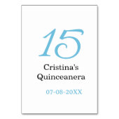 15歳のクィンセañeraの誕生日青黒の太字のN テーブルナンバー (裏面)