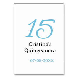 15歳のクィンセañeraの誕生日青黒の太字のN テーブルナンバー