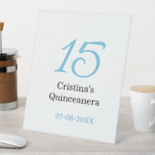 15歳のクィンセañeraの誕生日青黒太字のN 台座サイン (インサイチュ)