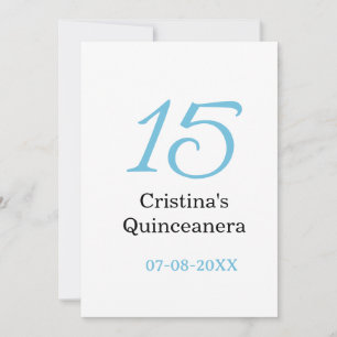 15歳のクィンセañeraの誕生日青黒太字のN 招待状