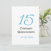 15歳のクィンセañeraの誕生日青黒太字のN 招待状 (スタンド正面)