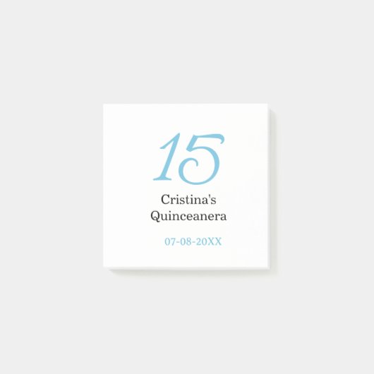 15歳のクィンセañeraの誕生日　青と黒の太字のN ポストイット (正面)