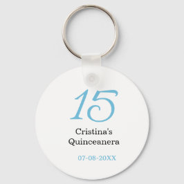 15歳のクィンセañeraの誕生日 青黒の太字のN キーホルダー