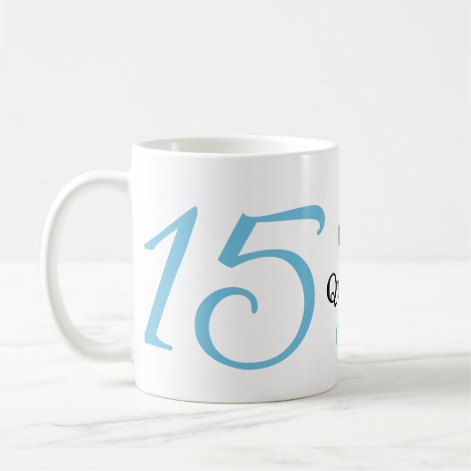 15歳のクィンセañeraの誕生日 青黒の太字のN コーヒーマグカップ (左)