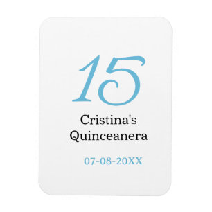 15歳のクィンセañeraの誕生日 青黒の太字のN マグネット