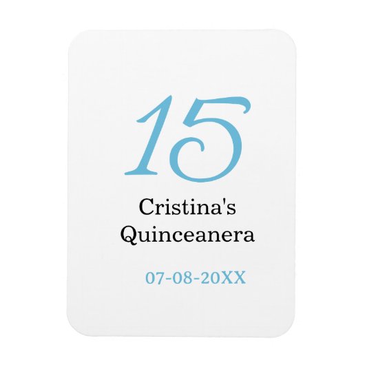 15歳のクィンセañeraの誕生日 青黒の太字のN マグネット (縦)