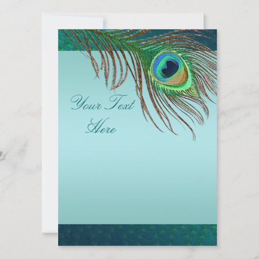 15歳のクジャクテンプレート年齢番号 招待状 (裏面)