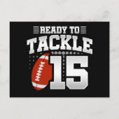 15歳のタックルフットボールパーティー 15歳の誕生日 ポストカード (正面)