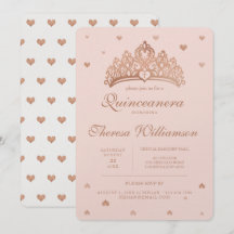 15歳のプリンセス クラウン & ハート ローズゴールド