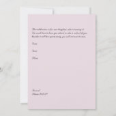 15歳の少女のためのキンチェアニエラ招待状 招待状 (裏面)