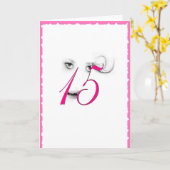 15歳の少女ピンクのグリーティングカード カード (黄色い花)