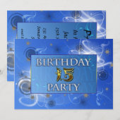 15歳の抽象的な光の誕生日パーティー招待状 招待状 (正面/裏面)