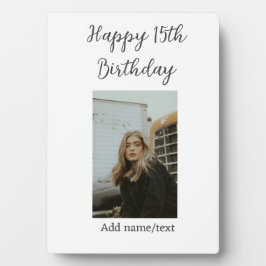 15歳の誕生日おめでとう　名前　写真　テキスト　モダン フォトプラーク