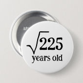 15歳の誕生日おもしろい15の数学の平方根 缶バッジ (正面&裏面)
