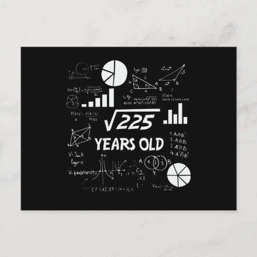 15歳の誕生日おもしろ数学ギフト ポストカード (正面)