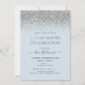 15歳の誕生日を飾る星に書かれたDIYのほこりっぽい青いデザイン 招待状 (正面)